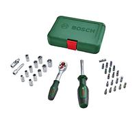 Bosch Trinquetes/Juego de llaves de vaso de 1/4", 34 piezas
