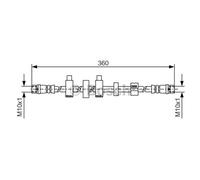 BOSCH Tubo Flexible de Frenos Línea Delantera Derecho para VW Transporter IV Bus