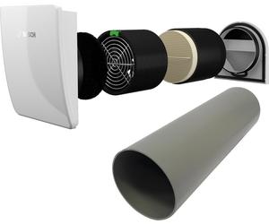 BOSCH ventilación descentralizada V2000D 43 /K Kit completo: con tubo de montaje, rejilla exterior - 7735600363