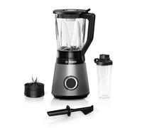 Bosch VitaPower Serie 4 MMB6174S - Batidora de vaso (cuchillas de acero inoxidable de alta calidad, recipiente de cristal de 1,5 l, botella de 0,6 l, partes aptas para lavavajillas, 30.000 rpm, 1200