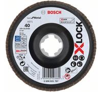BOSCH X-LOCK Muelas abrasivas de láminas del sistema Best for Metal Ø 125 mm, G 40, X571, versión curvada, plástico 2608621767