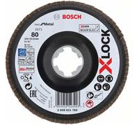 Bosch Professional 1x Disco de Láminas X571 Best for Metal X-LOCK (para metal, Ø 125 mm, P 80, version en ángulo, accesorios amoladora)