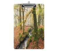 Bosco Autunnale Nebbioso E Ruscello A Golitha Falls Su Bodmin Moor in Cornovaglia Portapapeles acrílico tamaño carta Clip de metal Tablero de escritura resistente Soporte de documentos de plástico du