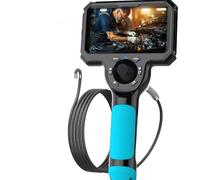Boscopio articulado M6, lente de 6.2 mm, cuatro direcciones, pantalla IPS de 5 pulgadas, cámara de inspección endoscópica automotriz con 6 luces LED ajustables (M606X S6.2 L1.5-Green)