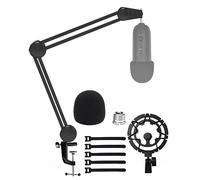 Boseen Soporte para brazo de tijera con Soporte Microfono, Soporte de Micrófono de Mesa con Soporte de Espuma y Soporte para brazo de tijera de alta resistencia para Yeti, transmisión y grabación azul