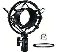 Boseen Soporte universal para micrófono, soporte de clip de micrófono para diámetro de 47 mm a 53 mm, antivibración, ajustable, soporte de choque de alto aislamiento