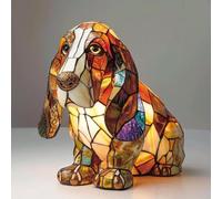 BOSENIYU Lindo perro mascota LED luz de mesa con cálido brillo ambiental, diseño de animales vintage perro hogar mesa luz nocturna (estilo 10)