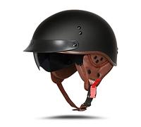 BOSERMEM Cascos De Motocicleta para Hombres y Mujeres Aprobado por ECE, Cascos De Ciclomotor con Viseras El Cabezal Anticolisión Protege La Seguridad Vial De Los Usuarios(Matt-Schwarz, L 59-60cm)