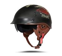 BOSERMEM Cascos De Motocicleta Para Hombres y Mujeres Aprobado Por ECE, Cascos De Ciclomotor Con Viseras El Cabezal Anticolisión Protege La Seguridad Vial De Los Usuarios(Mattschwarz Lucky,XXL63-64cm)