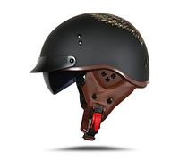 BOSERMEM Cascos De Motocicleta para Hombres y Mujeres Aprobado por ECE, Cascos De Ciclomotor con Viseras El Cabezal Anticolisión Protege La Seguridad Vial De Los Usuarios(Freiheitsflügel, L 59-60cm)