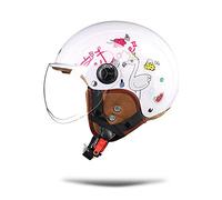 BOSERMEM Cascos De Motocicleta para Hombres y Mujeres, Cascos De Ciclomotor con Visera Reflectante, Que Protege La Seguridad Vial De Los Usuarios(Shiratori, Lente Transparente)