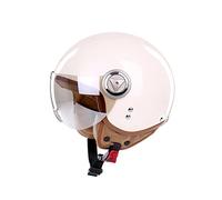 BOSERMEM Cascos De Motocicleta para Hombres y Mujeres, Cascos De Ciclomotor con Viseras.El Cabezal Anticolisión Protege La Seguridad Vial De Los Usuarios（Marrón Claro, L 58-60cm）
