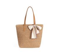 Boshiho Bolso Trenzado de Paja Natural - Diseño de Playa para Mujer Urbana de 25 a 45 Años para Viajes, Compras y Vacaciones