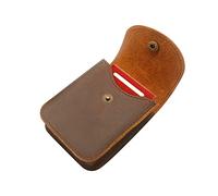 Boshiho Estuche de naipes, caja de cuero de cuero de vaca de la caja del sostenedor de la cubierta de la tarjeta de juego (marrón oscuro)