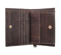 boshiho Monedero de corcho pequeño para hombre, vegano con pana, 5 compartimentos para tarjetas, compartimento para monedas, monedero bifold de piel de corcho para regalo del día del padre (marrón
