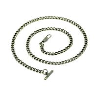 BOSHIYA Cadena de reloj de bolsillo, cadena de barra en T, cadena de hebilla de langosta en T, cadena de eslabones Figaro, cadena de serpiente para relojes de bolsillo, chaleco para hombre, chaleco de