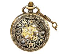 BOSHIYA Men Vintage Skeleton Pocket Watch Windup ayudó al Mecanismo de Cazadores a Cubrir la Cadena.