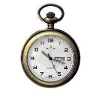 BOSHIYA Reloj de bolsillo de cuarzo hueco para hombre, clásico, árabe, digital, esfera luminosa y fecha, reloj de bolsillo con cadena, Navidad, graduación, regalo de cumpleaños, Bronce antiguo