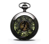 BOSHIYA Reloj de bolsillo vintage mecánico luminoso steampunk esqueleto números romanos cuerda mano reloj de bolsillo con cadena para hombre y caja de regalo, Tallado, luminoso, Reloj de bolsillo