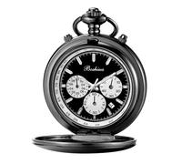 BOSHIYA Relojes de bolsillo de cuarzo suave para hombre, multifuncional, cronógrafo, clásico, vintage, reloj de bolsillo con cadena, Navidad, graduación, cumpleaños, regalo del día del padre, Suave,