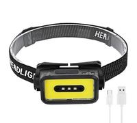 BOSHYUM Linterna Frontal LED con Sensor, Linterna Frontal COB Recargable Tipo C, Resistente al Agua, para Senderismo, Camping y Trabajo.