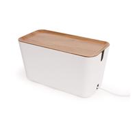 Bosign Hideaway XXL - Caja de cables (plástico, 46 x 21,5 x 24,5 cm), color blanco y marrón