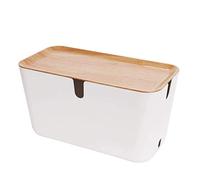 Bosign Hideaway XXL - Caja de cables (plástico, 46 x 21,5 x 24,5 cm), color blanco y marrón