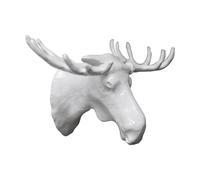bosign - Gancho de pared, diseño de cabeza de alce, color blanco