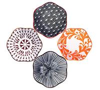 BOSILI Juego de 4 platos de cerámica para salsa de soja, tazones para sushi, ketchup, barbacoa, condimentos