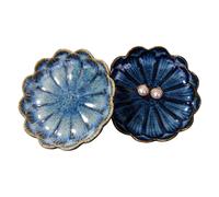 BOSILI - Plato de cer mica para joyer a, bandeja para anillos, cuenco para llaves, porta anillos, estilo vintage con forma de loto, para regalo d
