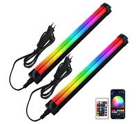 BOSITE 2 Piezas Barras de Luz RGB,10W Tubo LED RGB con Interruptor y Cable 1.8M,Modo Música y Micrófono,48 LEDs,Regulable RGB Light Bar para Dormitorio,Interior,Fiesta,Bar,Navidad