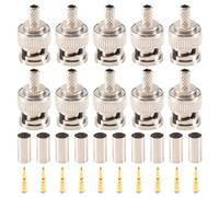 Bosiyrggrl 10 Juegos 3 Piezas Conectores De Crimpado De Enchufe RG58 Macho BNC