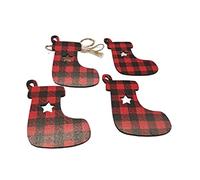 Bosiyrggrl 10 Piezas Adornos Colgantes para áRboles de Navidad Adornos Colgantes de Madera CelosíA Roja de un Solo Lado de Nieve 14