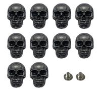 Bosiyrggrl 10 Remaches de Calavera para, Hebilla Decorativa de Cabeza Grande para Manualidades, Plata