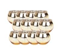 Bosiyrggrl 12 Uds. Portavelas Votivas de Cristal de Mercurio Dorado Legant Portavelas de para Bodas, Cenas de Ensayo