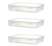 Bosiyrggrl 3 Piezas Organizador de Tamaño A4 Organizador de Libros Caja de Archivos de Oficina Organizador de Archivos Transparente Organizadores de Rompecabezas para Niños, M