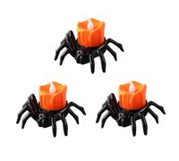Bosiyrggrl 3 Velas de Araña para Halloween, Luces Nocturnas, Decoraciones para Fiestas de Terror, Suministros y Accesorios para Fiestas Espeluznantes.