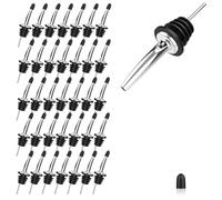 Bosiyrggrl 36 Boquillas de Acero Inoxidable para de Licor, Aceite, Vinagre y Vino, con Tapas de Goma Antipolvo.