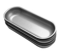 Bosiyrggrl 5 Piezas de Perro Caliente del Molde de Acero al Carbono Salchicha Moldes Antiadherente para Hornear Oval Hot Dog Bun Recipiente para Hornear Pan Casero