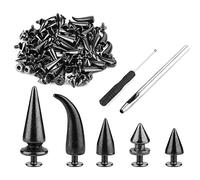 Bosiyrggrl 50 Juegos de Puntas de Cono de Forma Mixta Kit de Remaches de Tachuelas para Estilo Punk Accesorios de Ropa DecoracióN Artesanal DIY