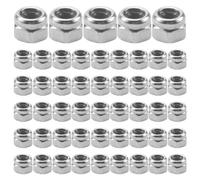 Bosiyrggrl 50Pcs Tuercas De Bloqueo Hexagonales De Inserción De Nylon Autobloqueantes Chapadas En Zinc M2