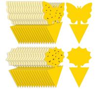 Bosiyrggrl 72 Piezas Trampas Adhesivas para Moscas de la Fruta Trampas para Mosquitos y Hongos Trampa para Insectos para Plantas Cocina Interior Exterior Moscas Blancas Mosquitos