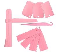 Bosiyrggrl 9 Piezas de Raspador de Pasteles, MáS Suave para Pasteles, Herramientas DecoracióN de Horneado de Bricolaje Ajustables para Aplicar Glaseado A Pasteles para Crema de Pastel, Rosa
