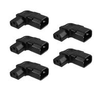 Bosiyrggrl Adaptador de CA IEC 320 C14 A C13 de 3 Pines, Conector Macho A Hembra, con Extensión en Ángulo Izquierdo.