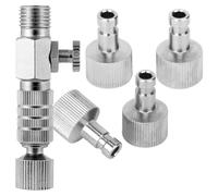 Bosiyrggrl Adaptador de Desconexión de Acoplamiento de Liberación Rápida para Aerógrafo con Ajuste de Flujo de Aire con Accesorios de 1/8 Pulgadas, 5 Machos y 1 Hembra