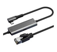 Bosiyrggrl Adaptador Ethernet Gigabit de 1000 Mbps, Tipo C A Tarjeta de Red RJ45, Convertidor Ethernet Gigabit de 1000 Mbps en Ángulo Recto, 1,2 Metros.