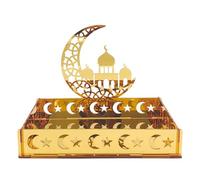 Bosiyrggrl Bandeja de Comida AcríLica Eid Mubarak RamadáN Postre de Fruta Luna Estrella Castillo IsláMico Festival MusulmáN DecoracióN Regalo,A