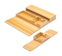 Bosiyrggrl Bandeja Plegable de Bambú con Portavasos, Magnética y Desmontable, para Sofá, Reposabrazos, Bebidas, Refrigerios, Controles Remotos y Teléfonos.