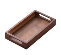 Bosiyrggrl Bandeja Rectangular de Madera de Bambú para Té, Color Nogal, con Asa para Almacenamiento, para Uso Doméstico, Juego de Té Japonés, 29 X 20 X 4 cm.