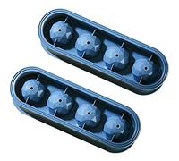 Bosiyrggrl Bandeja Redonda para Cubitos de Hielo, Bandeja para Moldes de Bolas de Hielo Reutilizable FáCil de Liberar para Whisky, CóCteles FabricacióN de Bolas de Hielo Azul